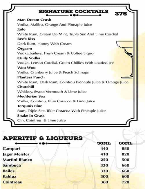 Menu at The Watering Hole, Bengaluru, 295