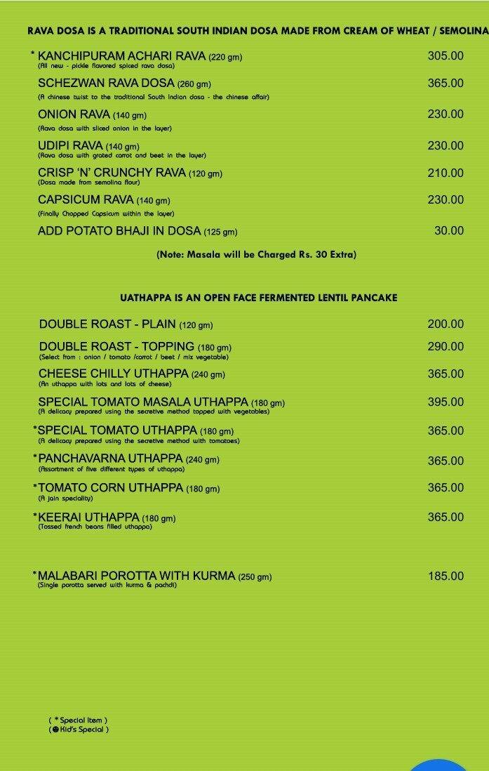 Menu at Sankalp & Saffron Restaurant, Udaipur