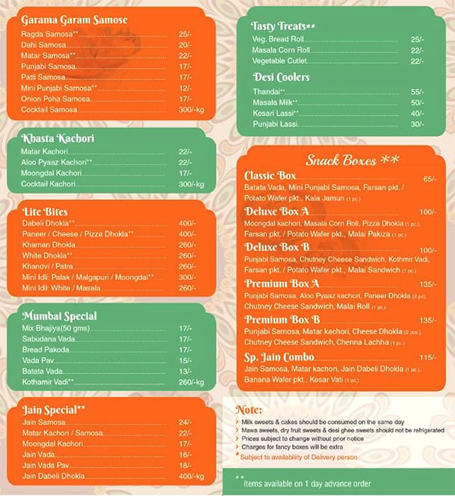 Brijwasi Sweets Original Since 1946 GD Group menu