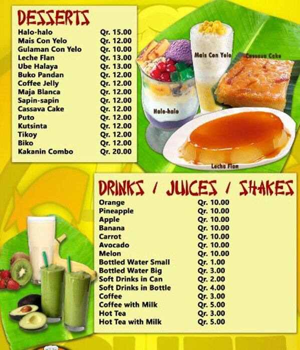 Carta de Asian's Chef