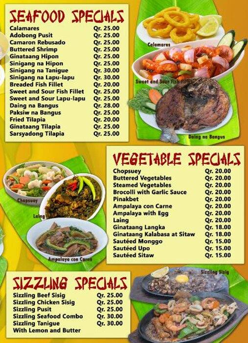 Carta de Asian's Chef