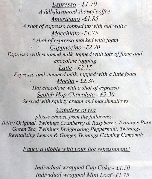 Scotch Hop menu