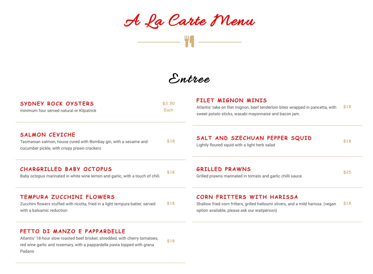 Menu At Atlantis Restaurant North Ryde menu-at-atlantis-restaurant-north-ryde