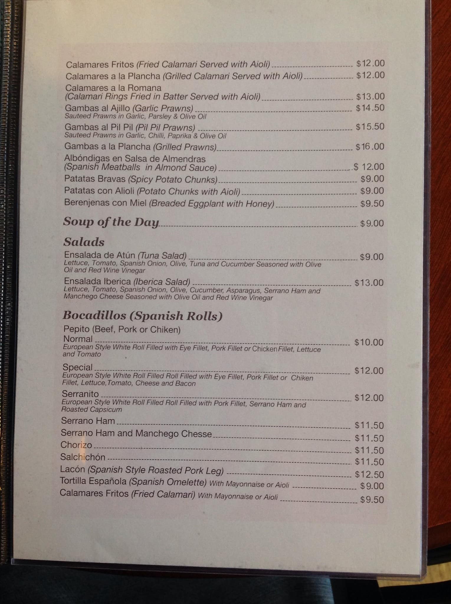 Meigas Menu, Menu for Meigas, Ballarat, Ballarat Urbanspoon/Zomato