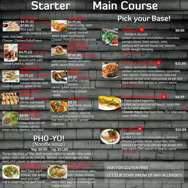 PHOYO Menu, Menu for PHOYO, St. Boniface, Winnipeg Urbanspoon/Zomato