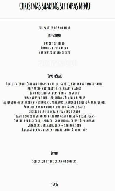 Pincho menu