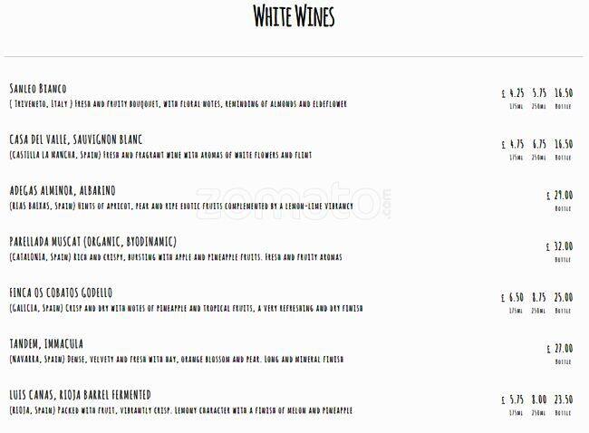 Pincho menu