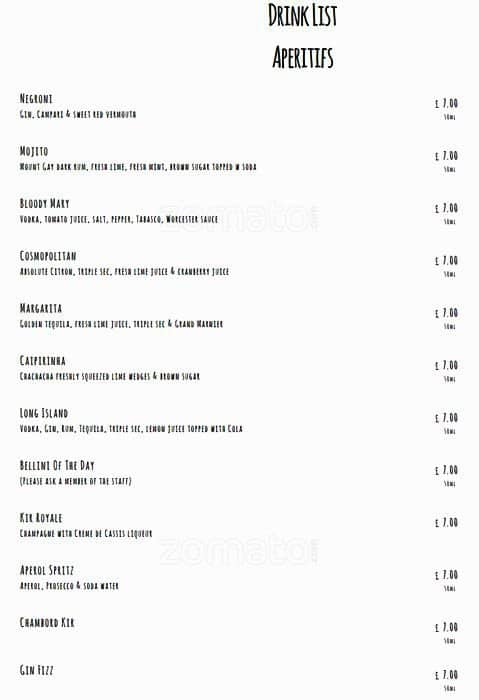 Pincho menu
