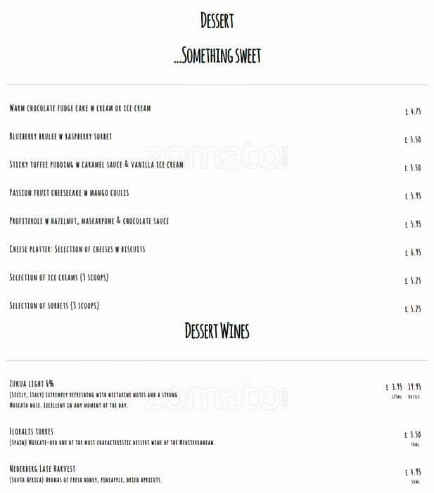Pincho menu