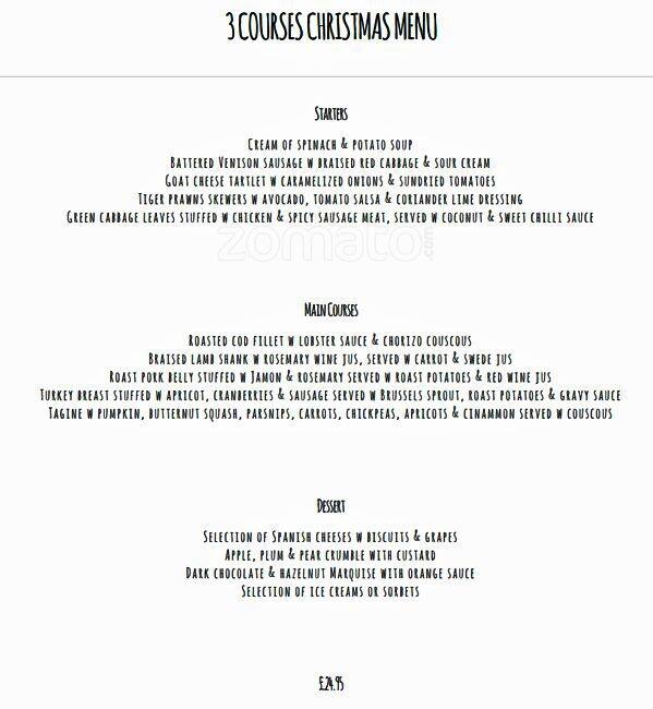 Pincho menu