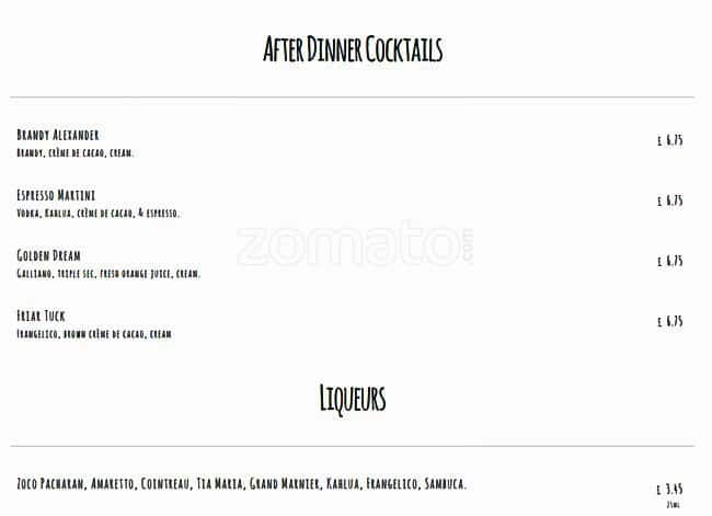 Pincho menu