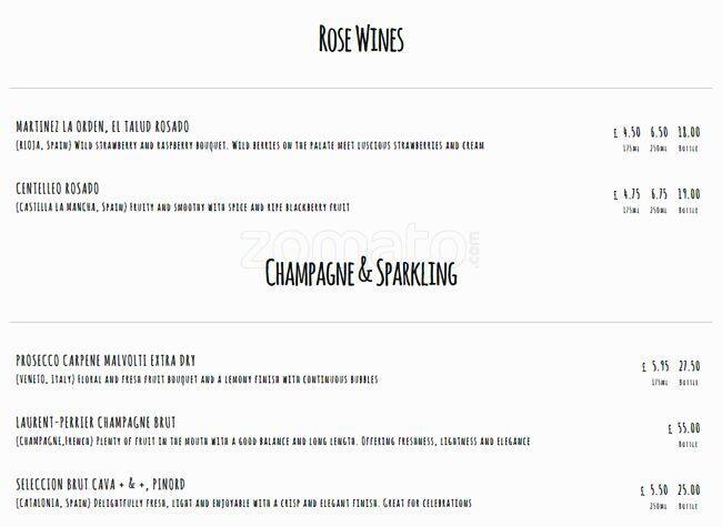 Pincho menu