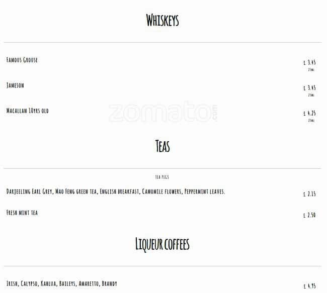Pincho menu