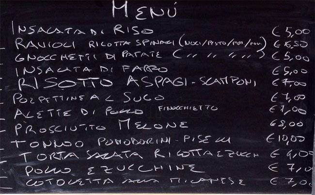 Menu di Gourmania 