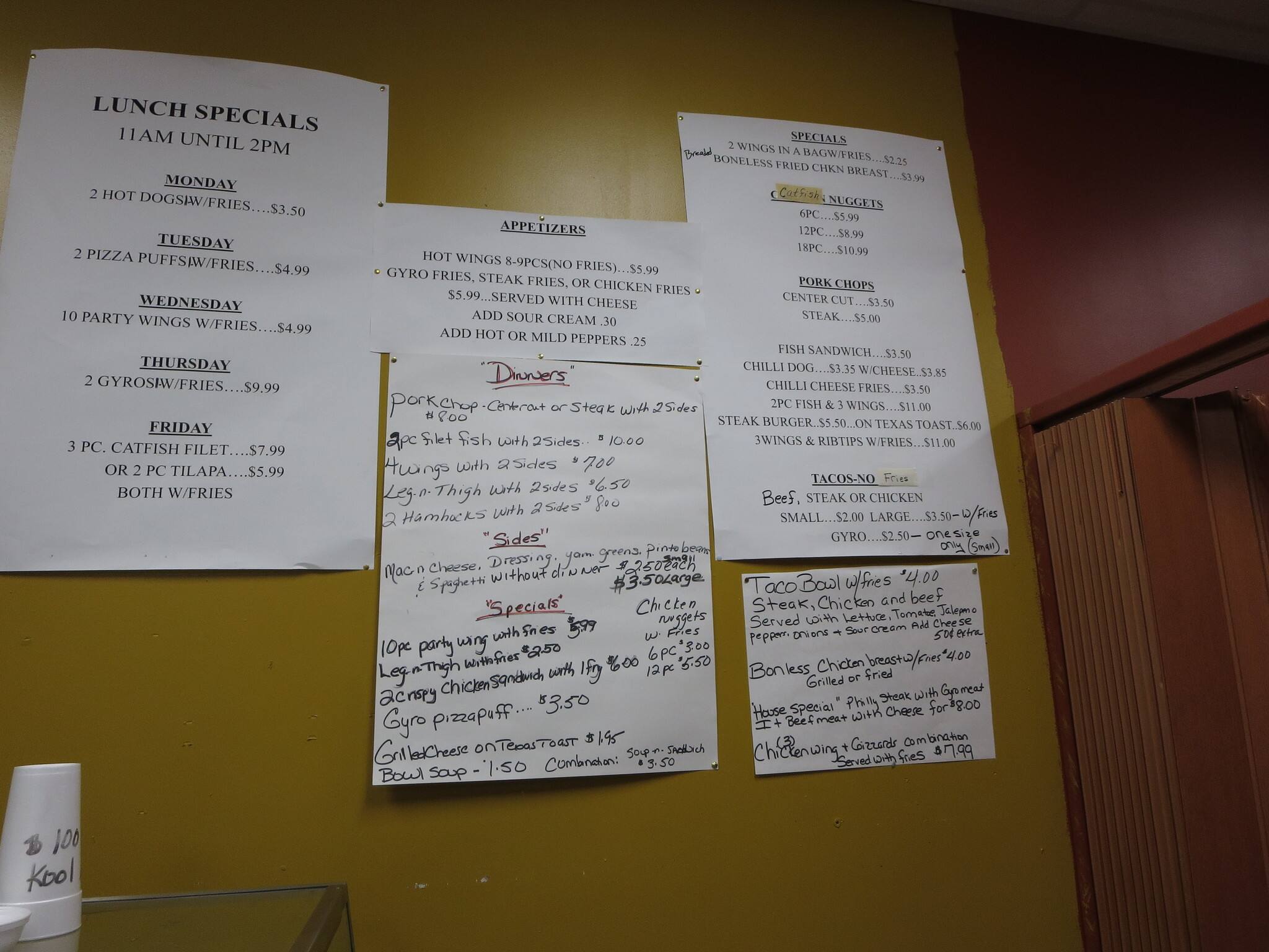 The Spot/Gyro House Menu, Menu for The Spot/Gyro House, East Side