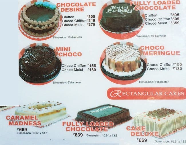 Menu at San Jose Bakeshop Uclm Branch, Mandaue City