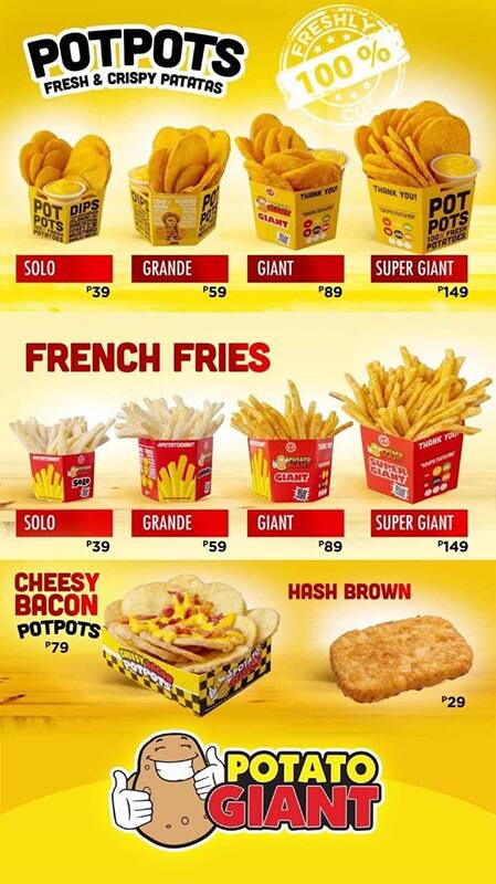 Potato Giant menu