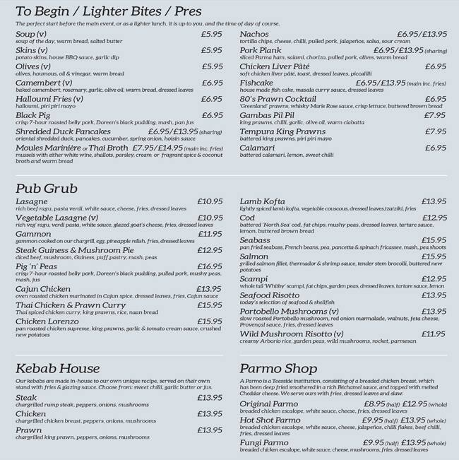 Menu at The Mill pub & bar, Stokesley