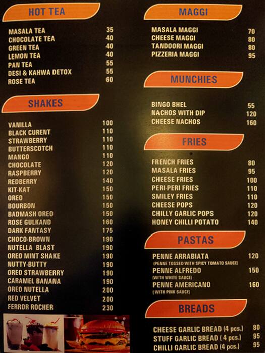ITZzz Coffee Time menu