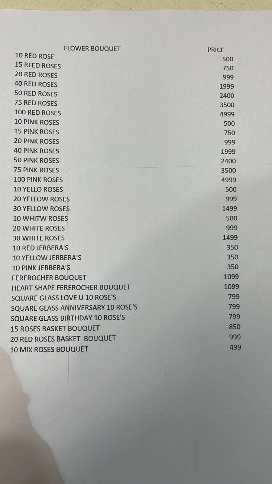 FNP: Florist & Cake Shop in Ranchi menu