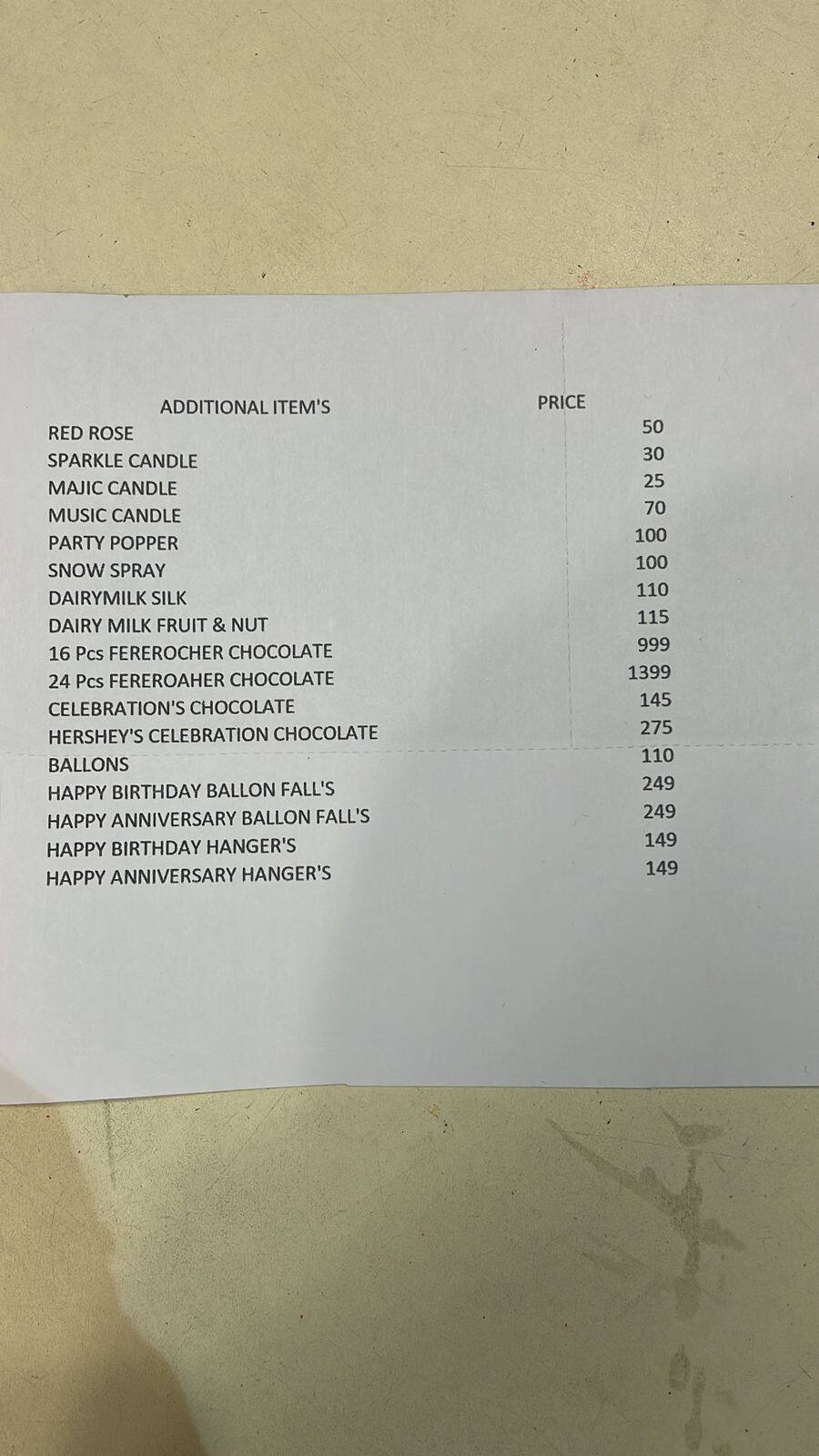 FNP: Florist & Cake Shop in Ranchi menu