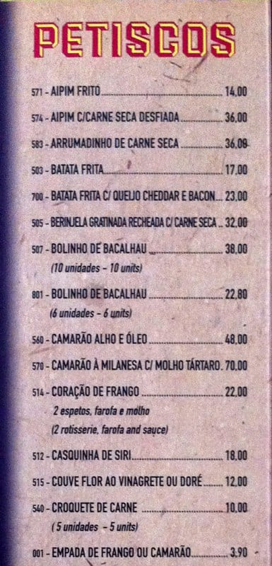 Planeta do Chopp cardápio