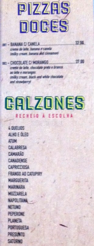 Planeta do Chopp cardápio