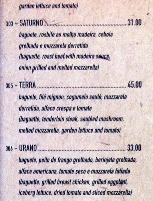 Planeta do Chopp cardápio