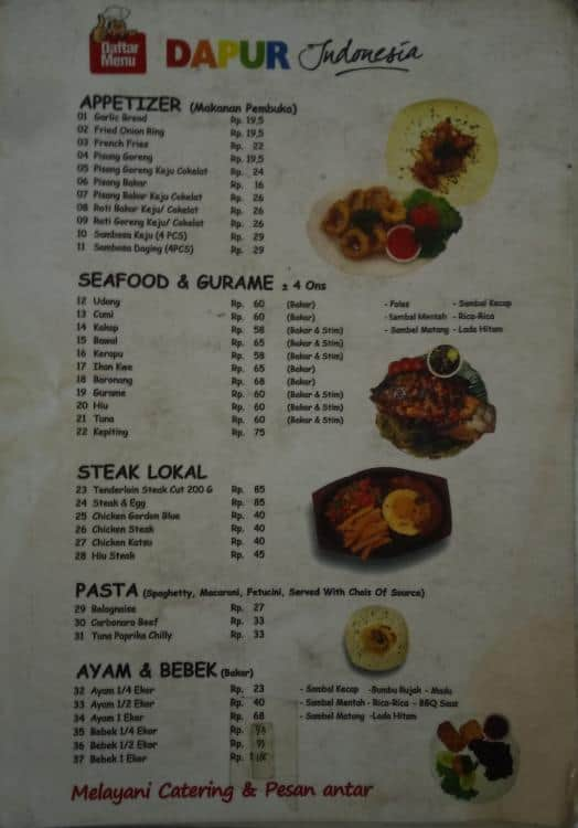  Dapur Indonesia  Menu Menu for Dapur Indonesia  Menteng 