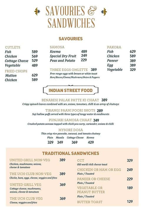 United Coffee House Menu Menu For United Coffee House Connaught Place New Delhi