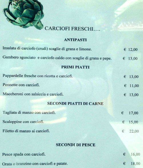 Menu di lo strapuntino 