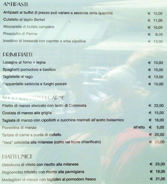 Menu di lo strapuntino 