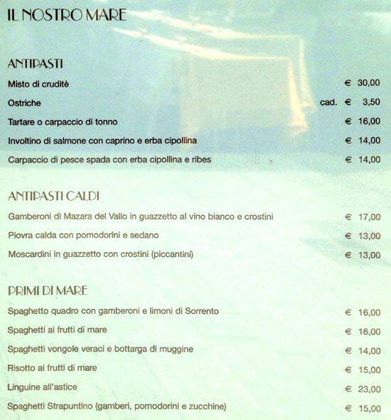 Menu di lo strapuntino 