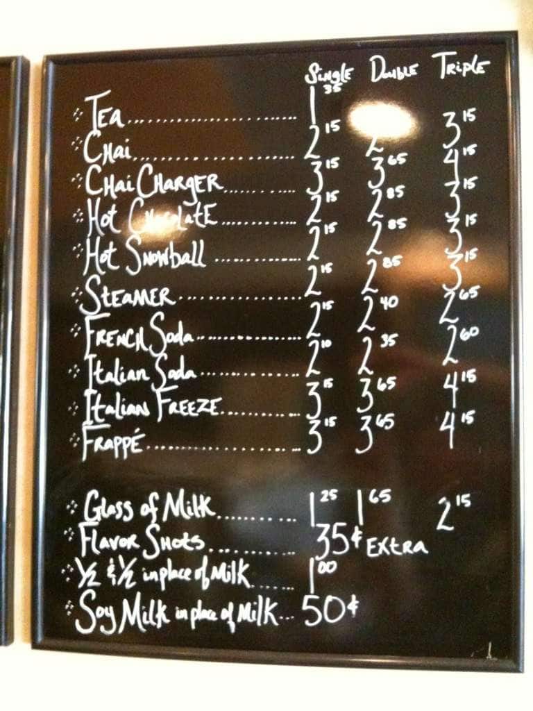 Carta de The Elbow Room