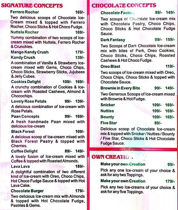 Kandy Crush Menu, Menu for Kandy Crush, Sector 1, Salt Lake, Kolkata
