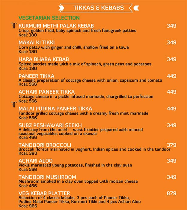 Zaffran Lower Parel menu