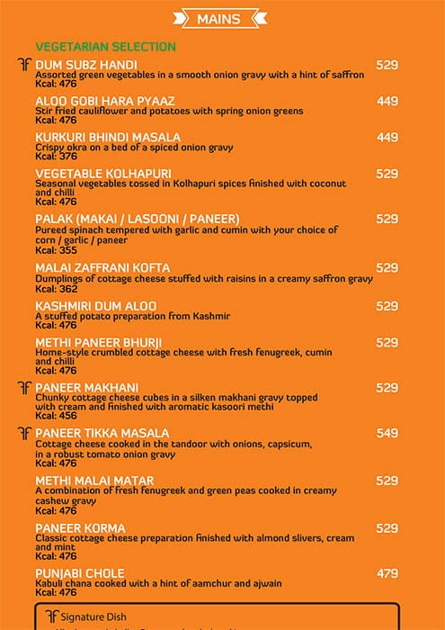 Zaffran Lower Parel menu