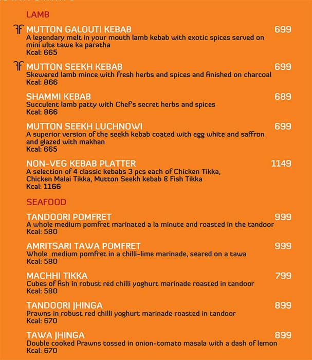 Zaffran Lower Parel menu