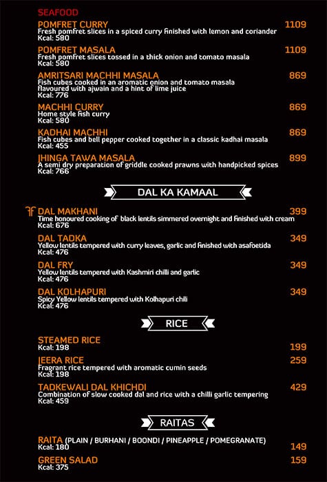 Zaffran Lower Parel menu