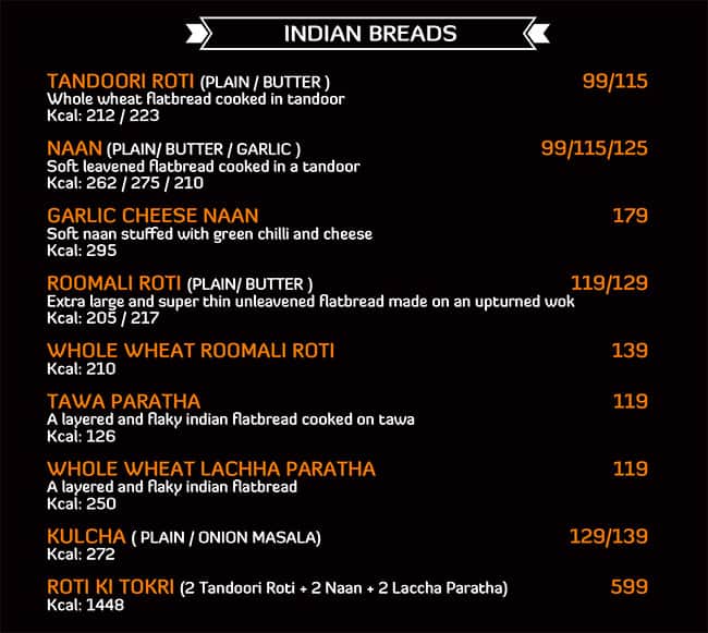 Zaffran Lower Parel menu