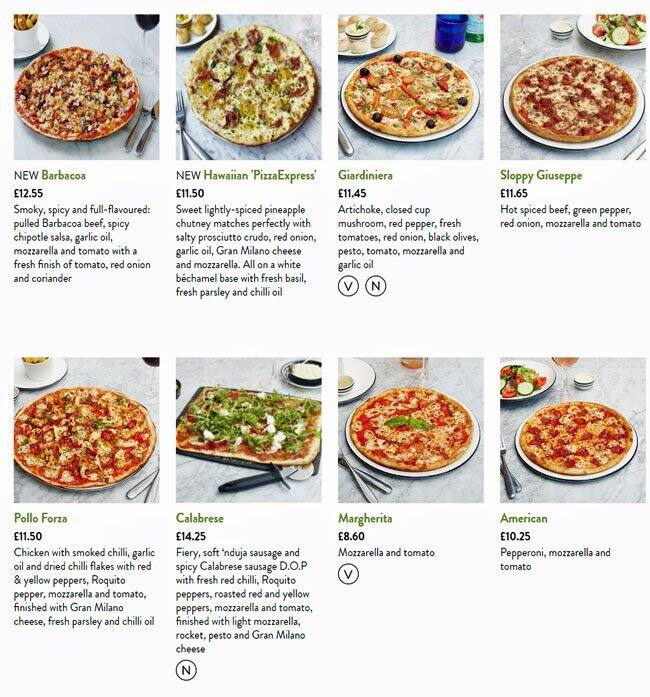 Menu at Pizza Express restaurant, Romford, Unit FR1