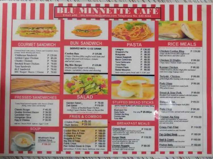 Blu Minnette, Kapasigan Menu