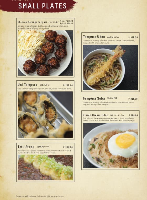 Menu at Asakusa Home Of Tempura restaurant, Pasig