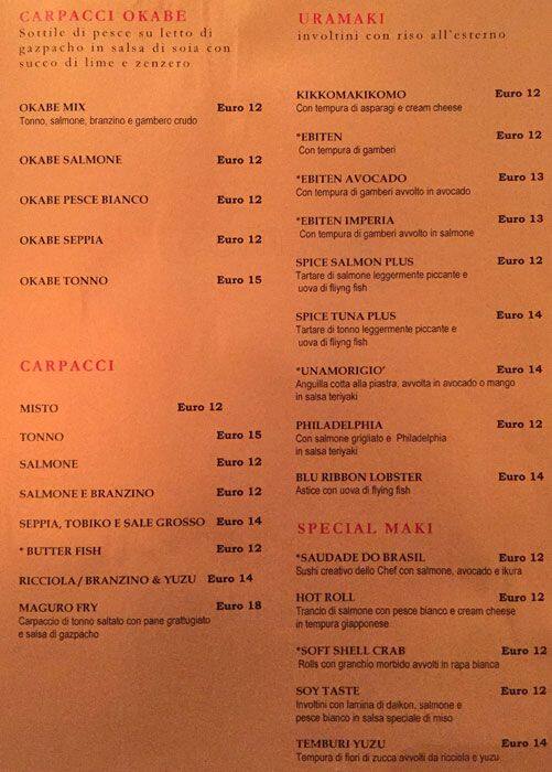 Menu di Finger's 