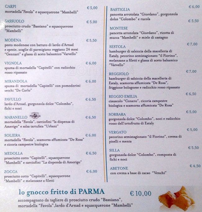 Menu di Mozao 