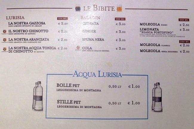 Menu di Mozao 