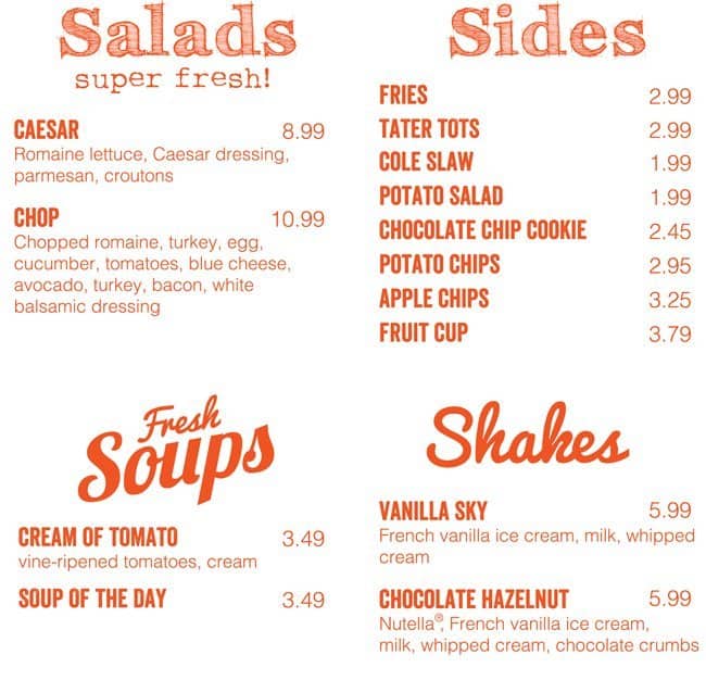 Menu at Bread Box Handcrafted Sandwiches fast food, Orlando