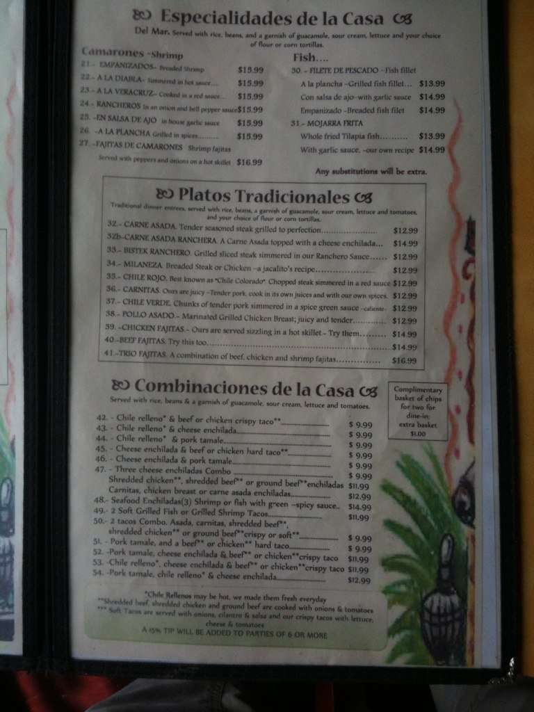 El Jacalito Mexican Food Menu, Menu for El Jacalito Mexican Food, Big