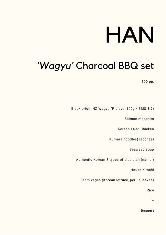 Han Restaurant menu