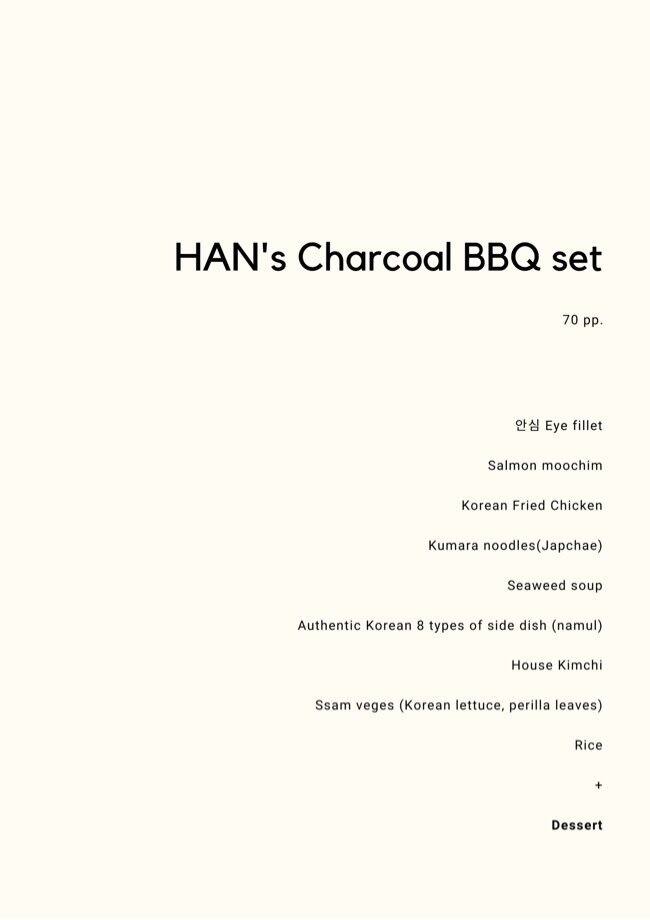 Han Restaurant menu